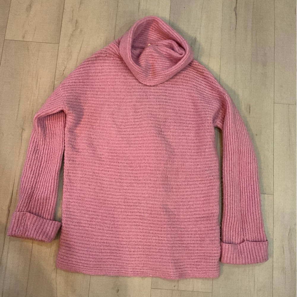 Anthropologie Pilcro Pink/Lavender Turtleneck Long Sleeve Oversize Sweater XS